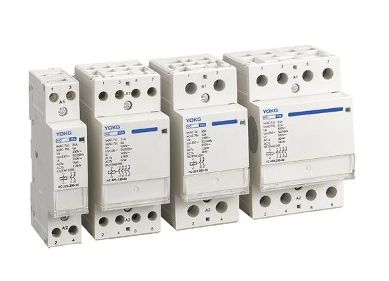 Qualität  3 Mini Modular Din Rail Mounted Contactor 2 Pole 25A 63A Household 4 Pole Fabrik