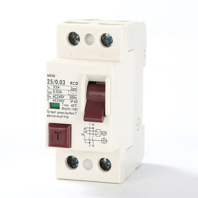 NFIN-Reihen-residuell gegenwärtiges Gerät IP40 30ma 63a 2 Pole RCD 100ma 300ma